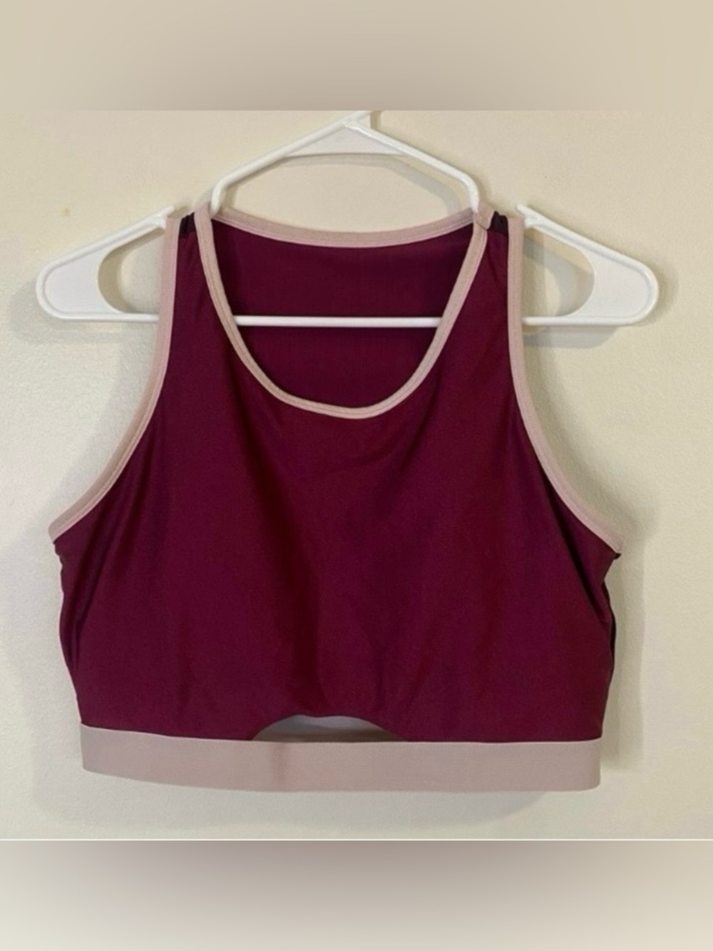 Fabletics Plum & Light Pink Sports Bra size large